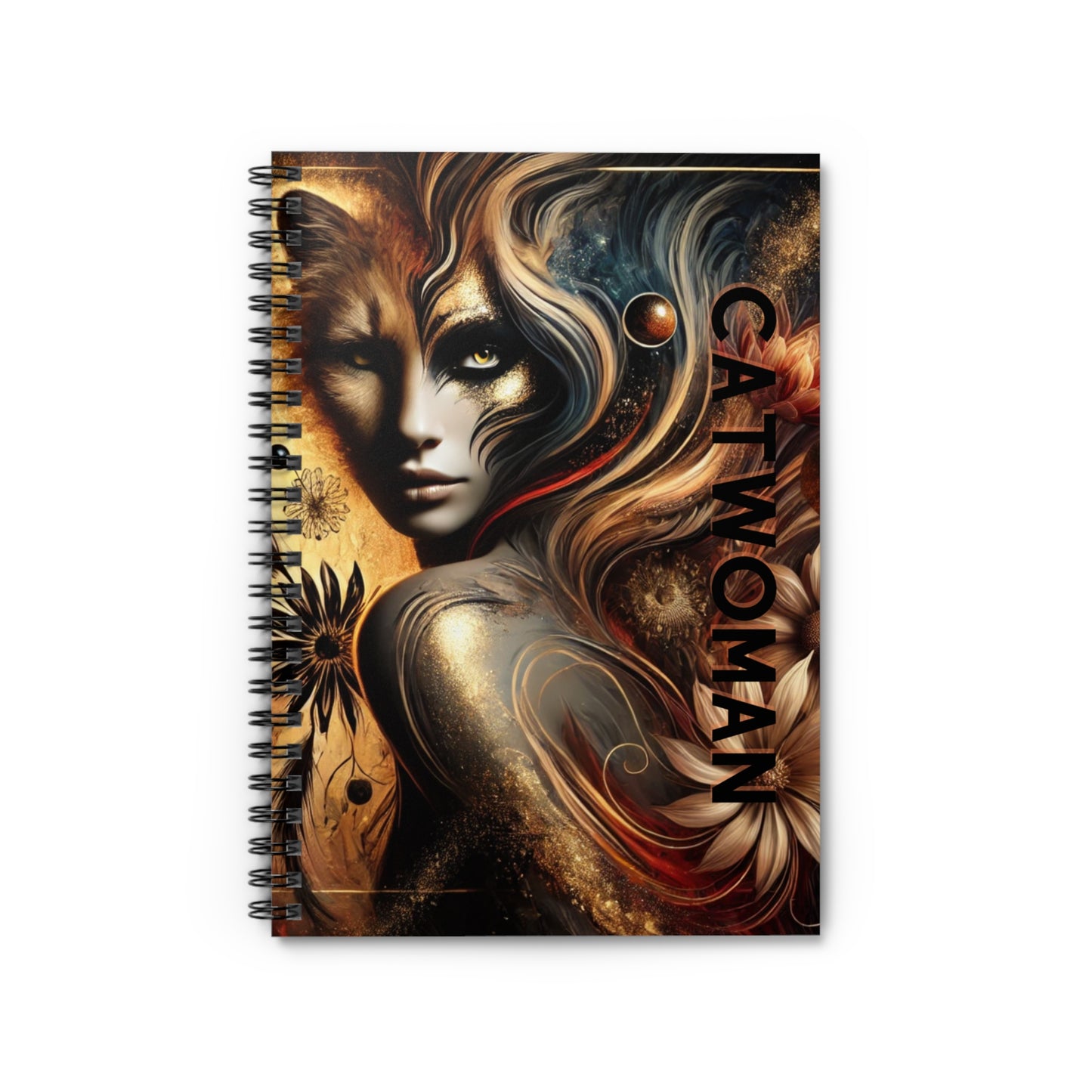 Cat Woman Spiral Notebook - Ruled Lines, Artistic Journal, Gift for Writers, Unique Sketchbook, Cat-Themed Stationery, Creativity Boost