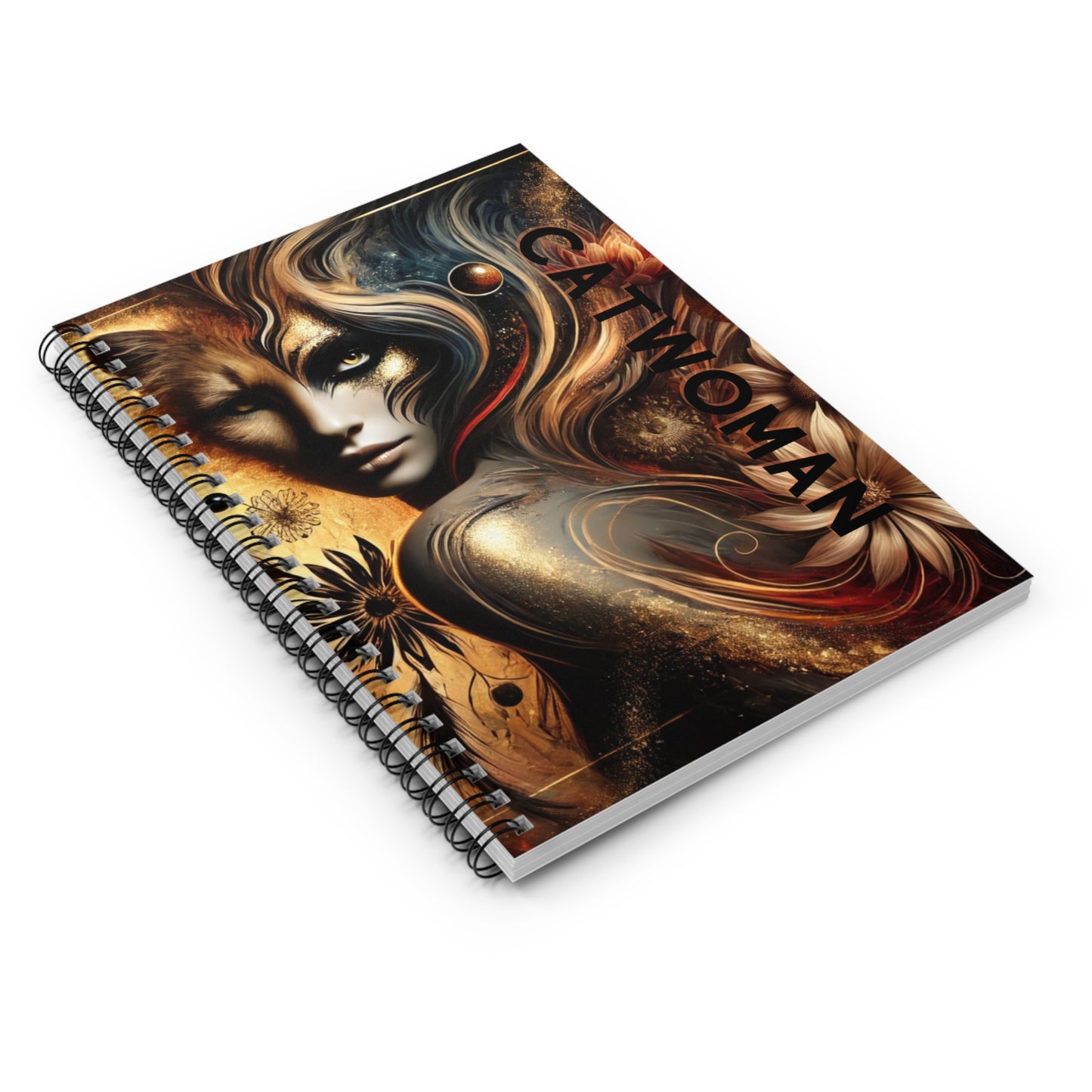 Cat Woman Spiral Notebook - Ruled Lines, Artistic Journal, Gift for Writers, Unique Sketchbook, Cat-Themed Stationery, Creativity Boost